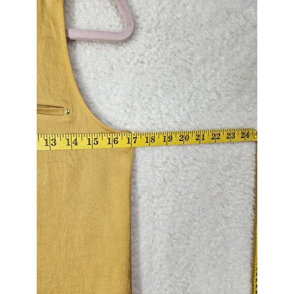 Express Women Top Small Yellow Chiffon Blend Sleeveless 1/4 Zip Tank Blouse - Picture 9 of 16